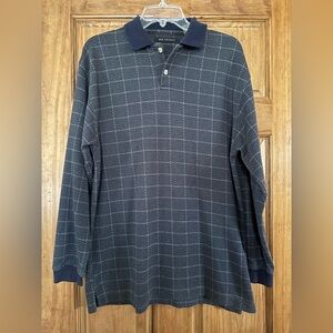 Navy Grid Polo Shirt